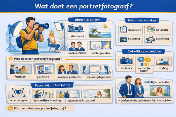 Alles over het beroep portretfotograaf Wat doet een portretfotograaf